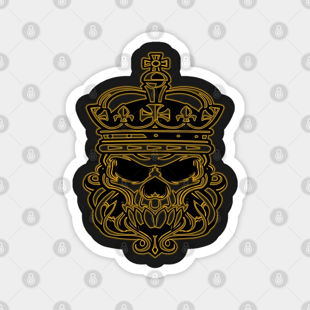 Crown Skull Monarch Design Magnet by Pikmi