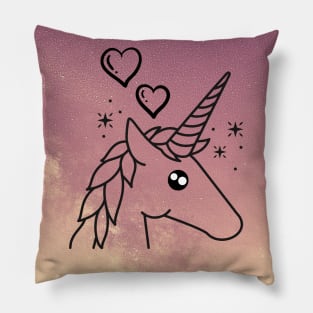 Unicorn In Pink Hue Pillow