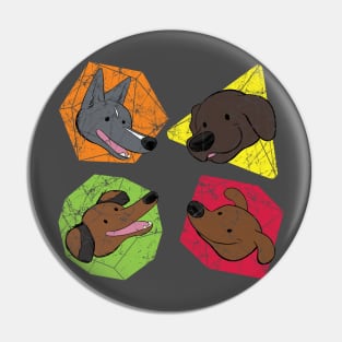 Happy Doggos and Dice Pin