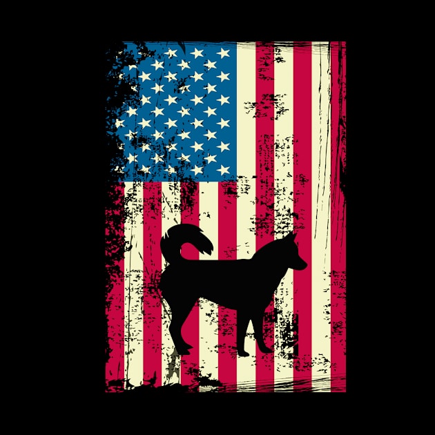 Siberian Husky American Flag Usa Patriotic 4Th Of July by CarleyMichaels