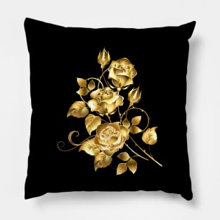 Composition of Gold Roses Pillow