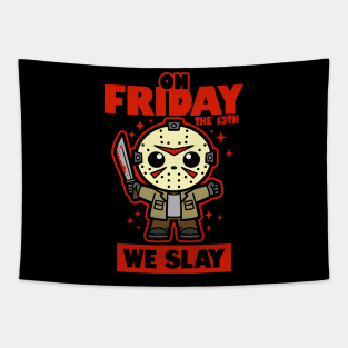 Cute Kawaii Funny Slay Slasher Cartoon Meme Tapestry