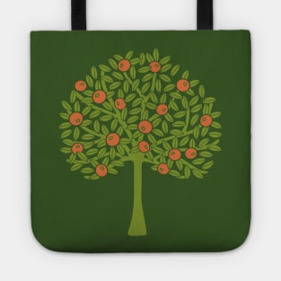 ORANGERIE Citrus Fruit Orange Tree Grove Tropical Botanical in Vintage 1970s Avocado Green and Burnt Orange on Olive Green - UnBlink Studio by Jackie Tahara Tote