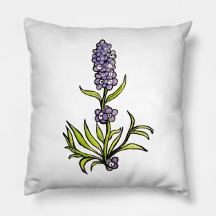 Lavender Eye Flowers Pillow