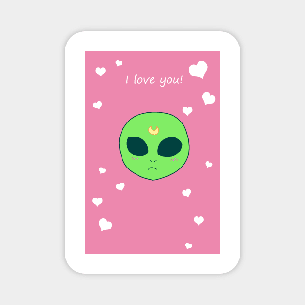 I Love You - Alien Face Magnet by saradaboru