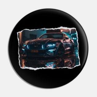 Mustang Inspired Glossy Black Sports Car Pin