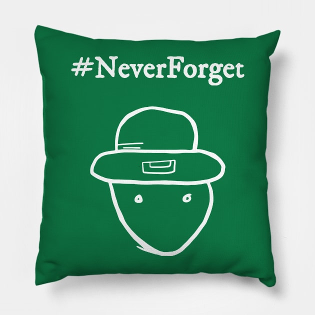 Never Forget Leprechaun Sketch Funny Saint Patricks Day Pillow by TeeA