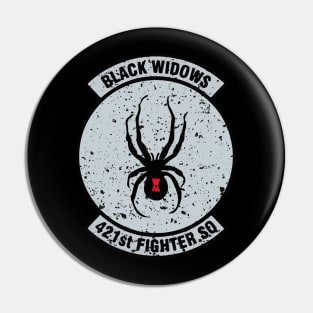 421st Fighter SQ "Black Widows" Vintage Insignia Pin