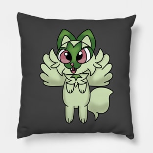 Flying Green Cat Pillow