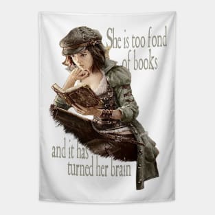 Too Fond Of Books - Louisa May Alcott Tapestry