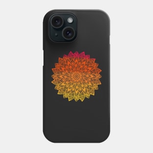 Red-Orange Digital Mandala Phone Case