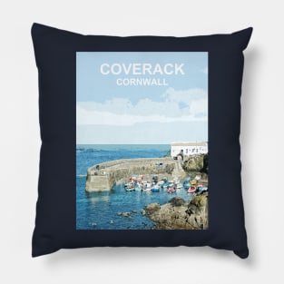 Coverack, Cornwall, England. Summer seaside harbour landscape Pillow