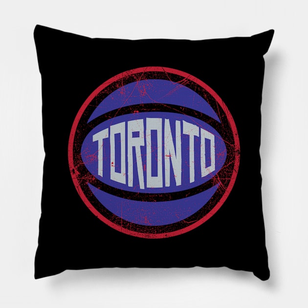 Toronto Retro Ball - Black Pillow by KFig21