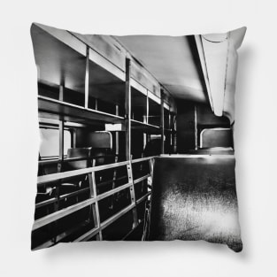 inside an empty train car Pillow