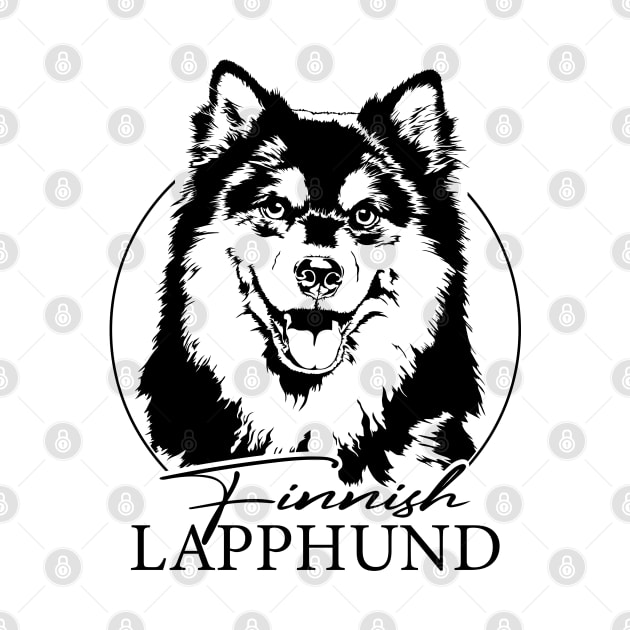 Funny Proud Finnish Lapphund dog portrait by wilsigns