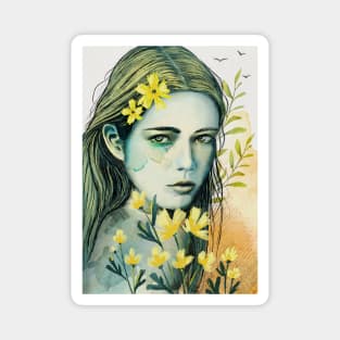 Spring woman portrait Magnet