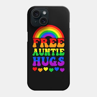 Free Auntie Hugs  Lgbt Lesbian Gay Trans Pride Groovy Phone Case