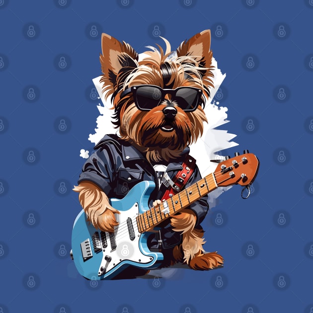 Yorkshire Terrier Playing Guitar by Graceful Designs