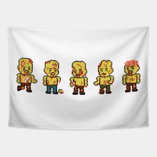 Pixel Zombie Lineup Tapestry