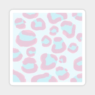 Pastel Pink and Blue Cheetah Print Magnet