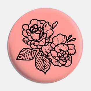 Outlined Flowers Pin