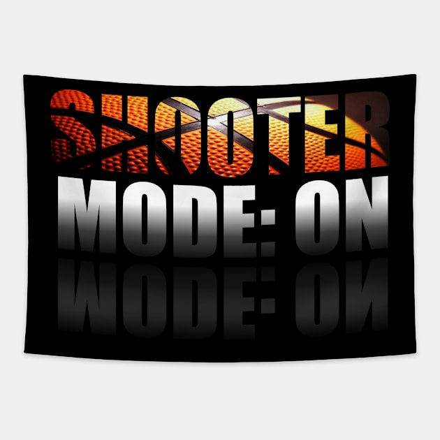 Shooter Mode On Basketball - Sporty Abstract Graphic Novelty Gift - Art Design Typographic Quote Tapestry by MaystarUniverse