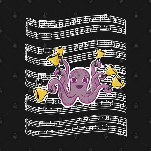 Octopus Ringing Handbells With Music Sheet Cartoon by SubtleSplit