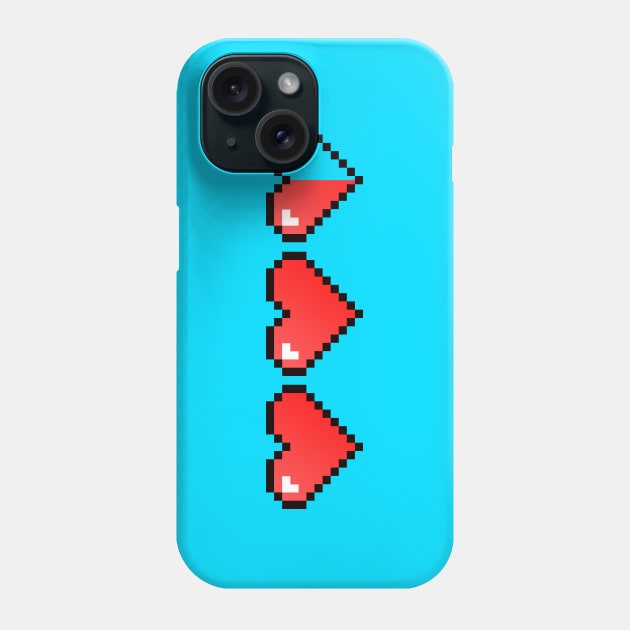 Pixelated 8-Bit Heart (v2) Phone Case by Lumos19Studio