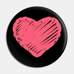 Hand Drawn Chalkboard Heart Shape Pin