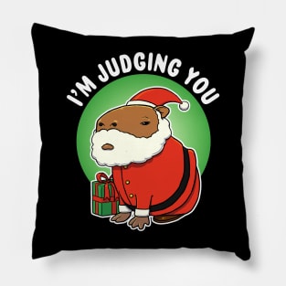 I'm Judging You Capybara Christmas Pillow