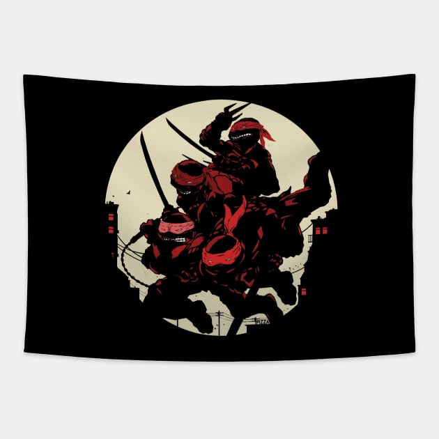 Night On The Town - Red and Cream Tapestry by bigbadrobot