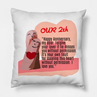 2 year anniversary Pillow