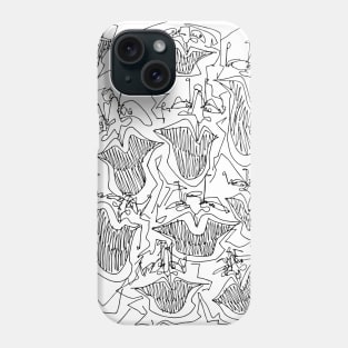 #1 - Limp Faces Psychedelic Line Ink Drawing with Art Style Phone Case