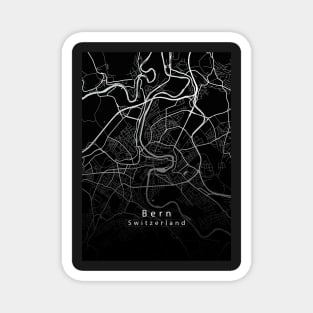 Bern Switzerland City Map dark Magnet