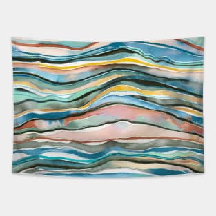 Agate Marble Watercolor Colorful Layers Tapestry