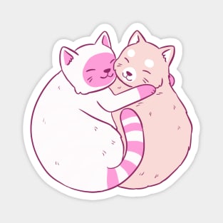 Cute cats hug Magnet