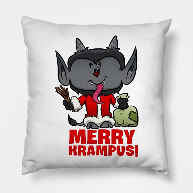 Merry Krampus Pillow by binarygod