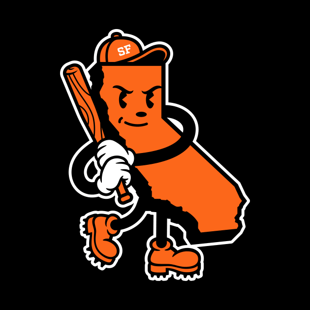 Bay Area 'San Francisco Baseball State' Fan T-Shirt: Hit It Out of the Park with NorCal Style and Mascot Charm! by CC0hort