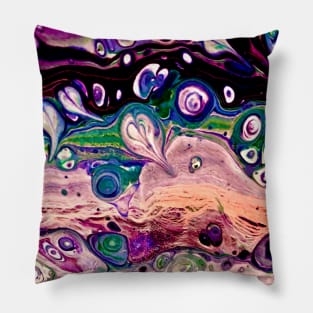 Heart Acrylic Abstract pouring Pillow