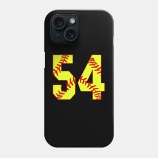 Fastpitch Softball Number 54 #54 Softball Shirt Jersey Uniform Favorite Player Biggest Fan Phone Case