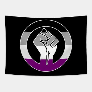 Black Lives Matter Fist Circled LGBTQ Flag Asexual Tapestry