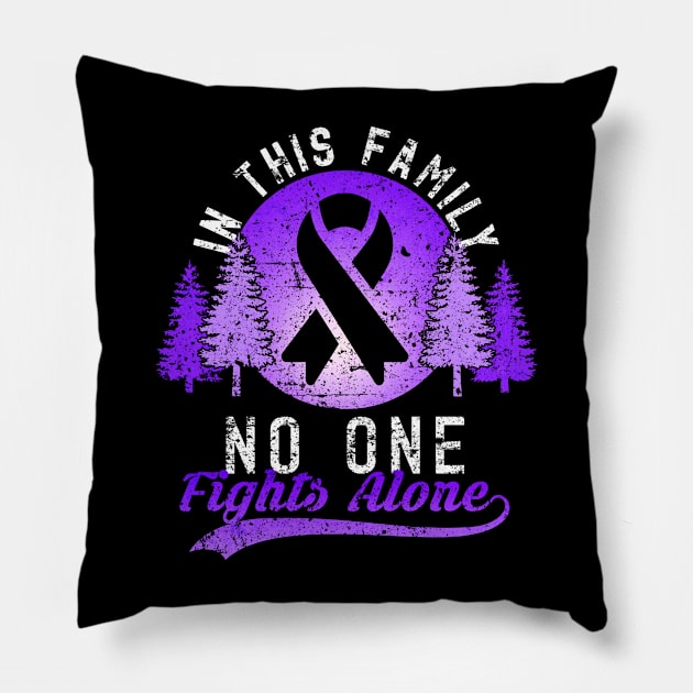 Pancreatic Cancer I Wear Purple For My Mom | Pancreatic Cancer Awareness | Pancreatic | Cancer Survivor Gift Pillow by CreativeShirt