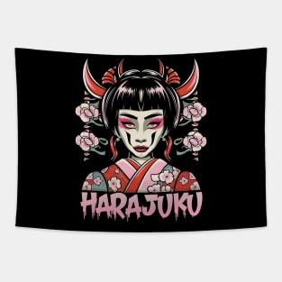 Harajuku Tokyo Geisha Girl Tapestry