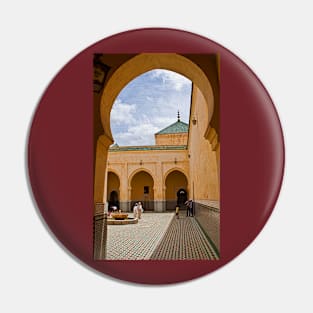 Morocco. Meknes. Mausoleum of Moulay Ismail. Inner courtyard. Pin