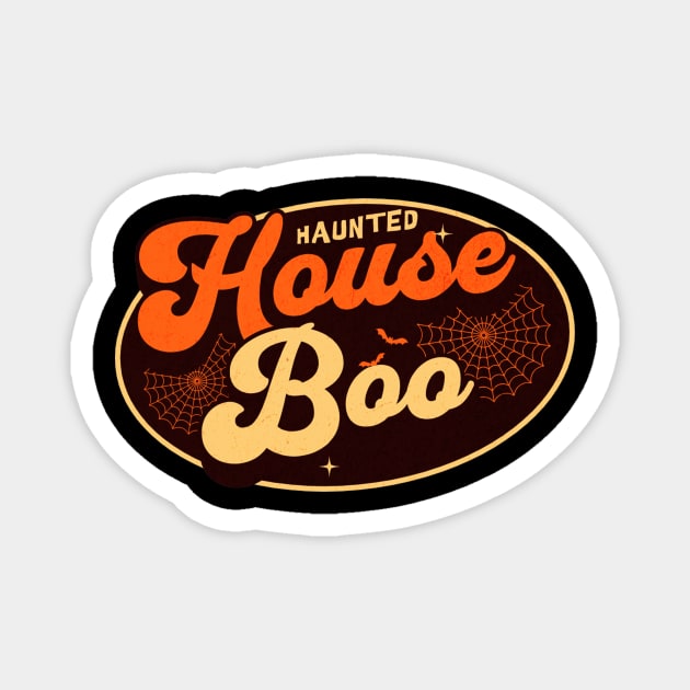 Haunted House Boo Halloween Design Magnet by TeeTrendz