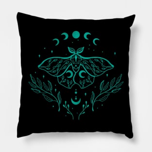 Moon and Moth Minimalist Pillow