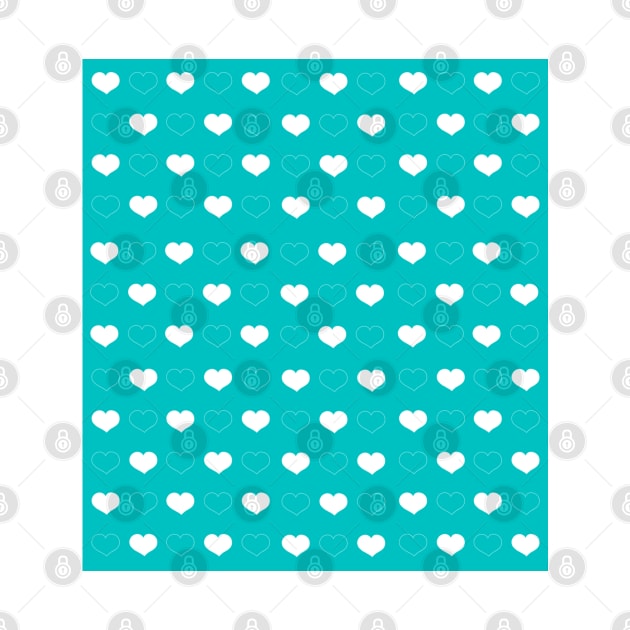 Hearts white on mint by Crea Twinkles