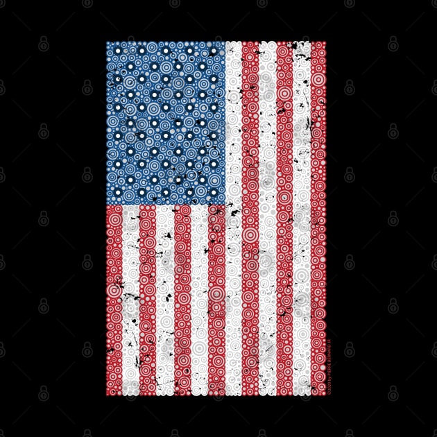 United States Of America Distressed Flag Circle Design by pbdotman