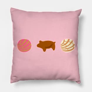 Mexican conchas and cochinito pan dulce design Pillow