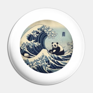 Panda the great wave off Kanagawa Pin